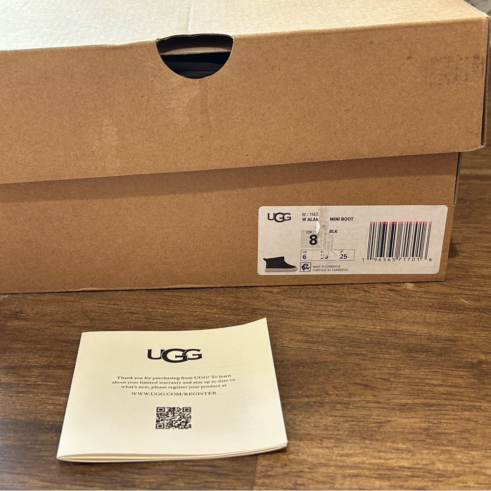 UGG Black Ankle Boots with White Sole - Picture 7 of 16